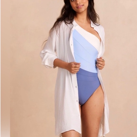 NWT Summersalt The Silky Luxe Short Effortless Shirtdress Cover-Up 1X - Picture 3 of 14